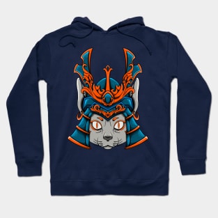 cat with samurai helmet Hoodie